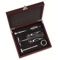 Wine Accessories 5 Piece Gift Set w/ Thermometer & Black Corkscrew